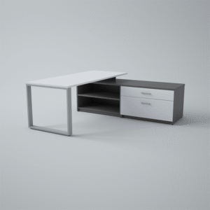 Elegant L Shaped Desk With Low Credenza