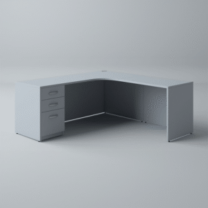 Classic L Shaped Radius Desk With Drawer/Drawer/File Pedestal