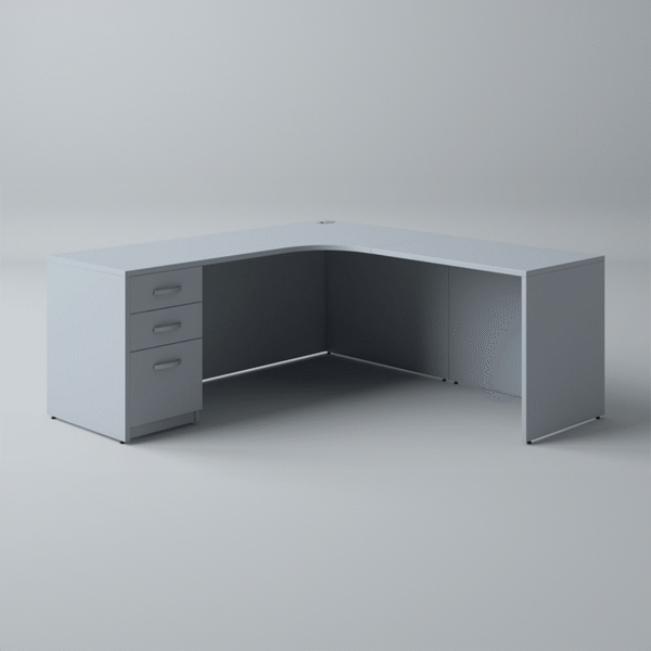 Classic L Shaped Radius Desk With Drawer/Drawer/File Pedestal