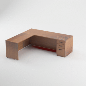 Classic L Shaped Desk Straight Front Drawer/Drawer/File Pedestal