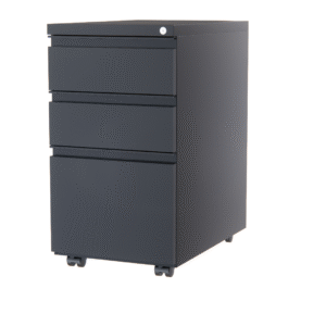 Milo 15" Metal Box/Box/File Pedestal - Black