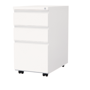 Milo 15" Metal Box/Box/File Pedestal - White