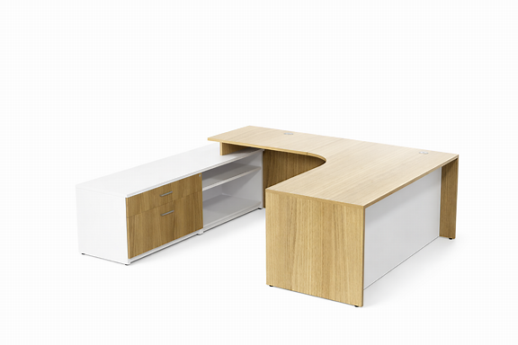 Classic U Shaped Desk With Low Credenza