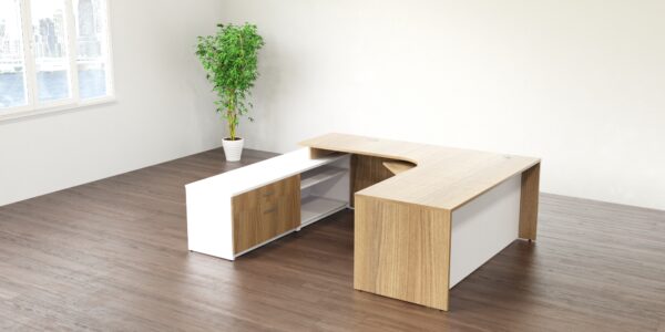 Classic U Shaped Desk With Low Credenza
