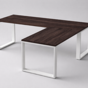 Elegant L-Shaped Desk with O Legs