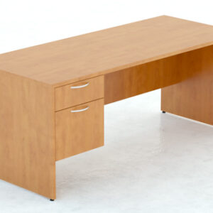 Straight Desk shell with 3/4th Modesty and Box/File hanging pedstal