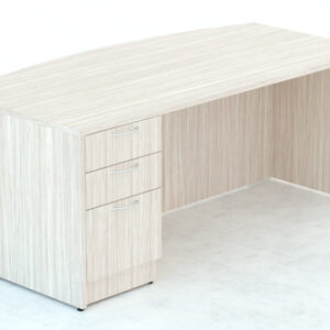 Bowfront Desk shell with and Box/Box/File full pedstal