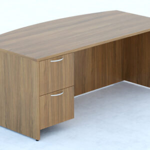 Bowfront Desk shell with and File/File hanging pedstal