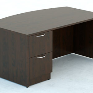 Bowfront Desk shell with and File/File full pedstal