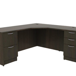 L-Shape Angled desk with Full Box/Box/File and File/File Pedestal