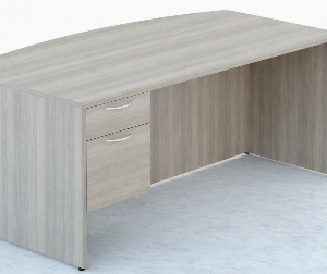 Classic Bowfront Desk With 3/4th Modesty & Box/File Hanging Pedestal
