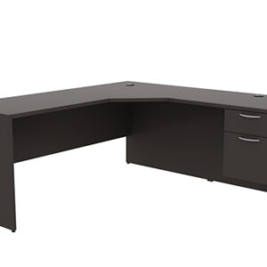L-Shape Angled Desk with Hanging Box/File Pedestal