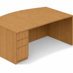 Bowfront Desk with Single Box/Box/File Pedestal