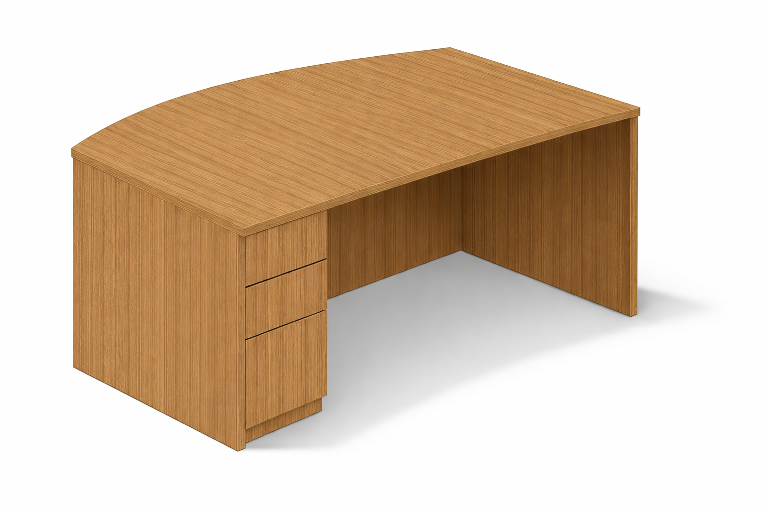 Bowfront Desk with Single Box/Box/File Pedestal