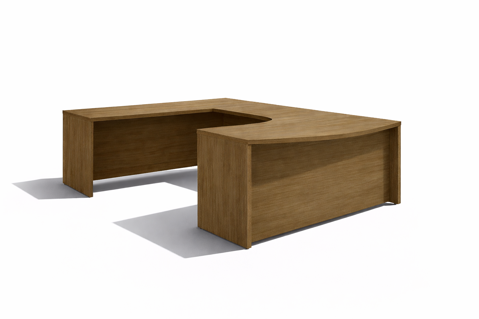 Bowfront U-Shaped Radius Desk with Box/Box/File Pedestal