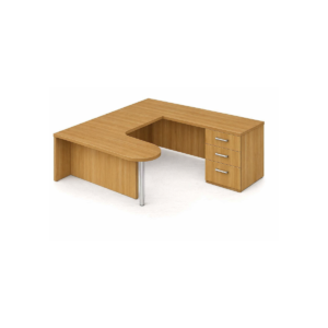 Classic U-Shape Desk Bullet Radius Corner With Box/Box/File Pedestal