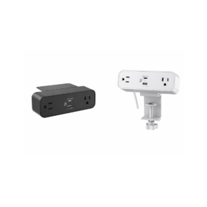ErgoCentric Dual Power Dock In Black/White Finish