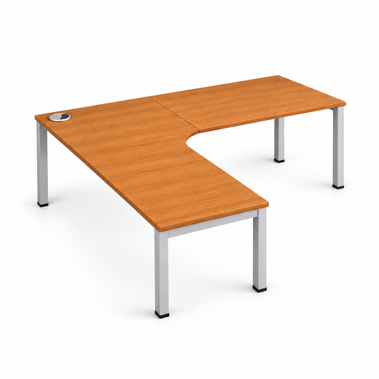 L-Shaped Radius Desk with U-legs